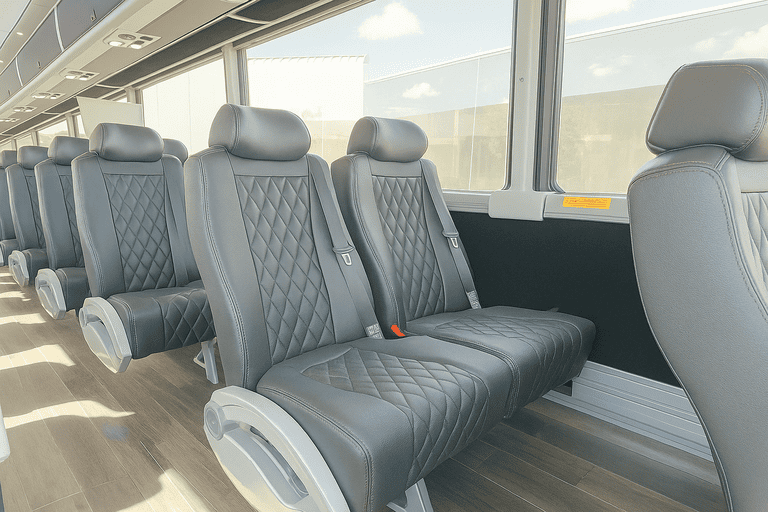 interior of Coach Bus Palm Coast charter bus